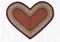 Earth Rugs C-19 Burgundy / Mustard Heart Braided Rug 20" x 30"